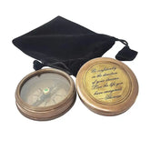 Antique Brass compass with leather carry bag go with confidently